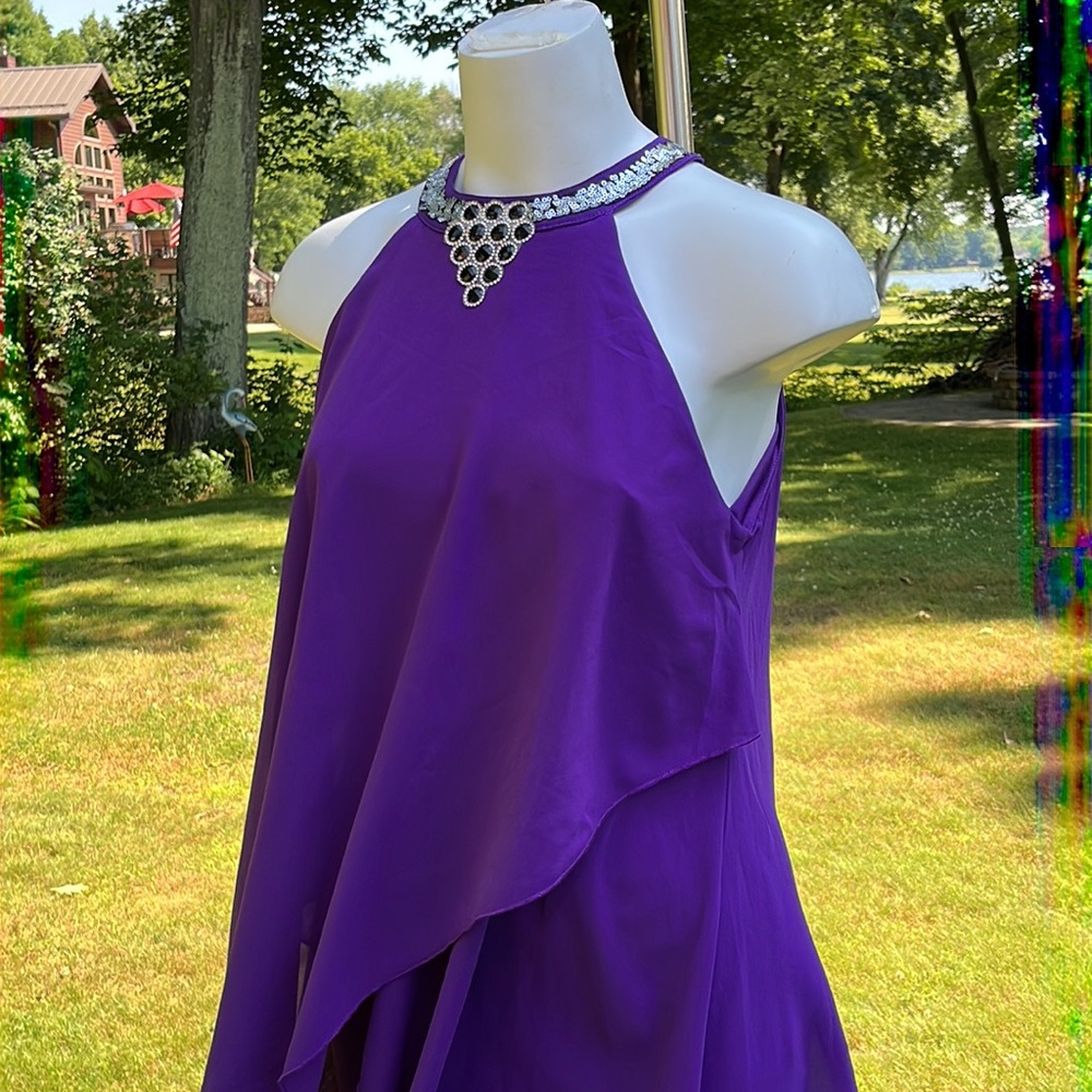 Dressy jeweled purple dress M